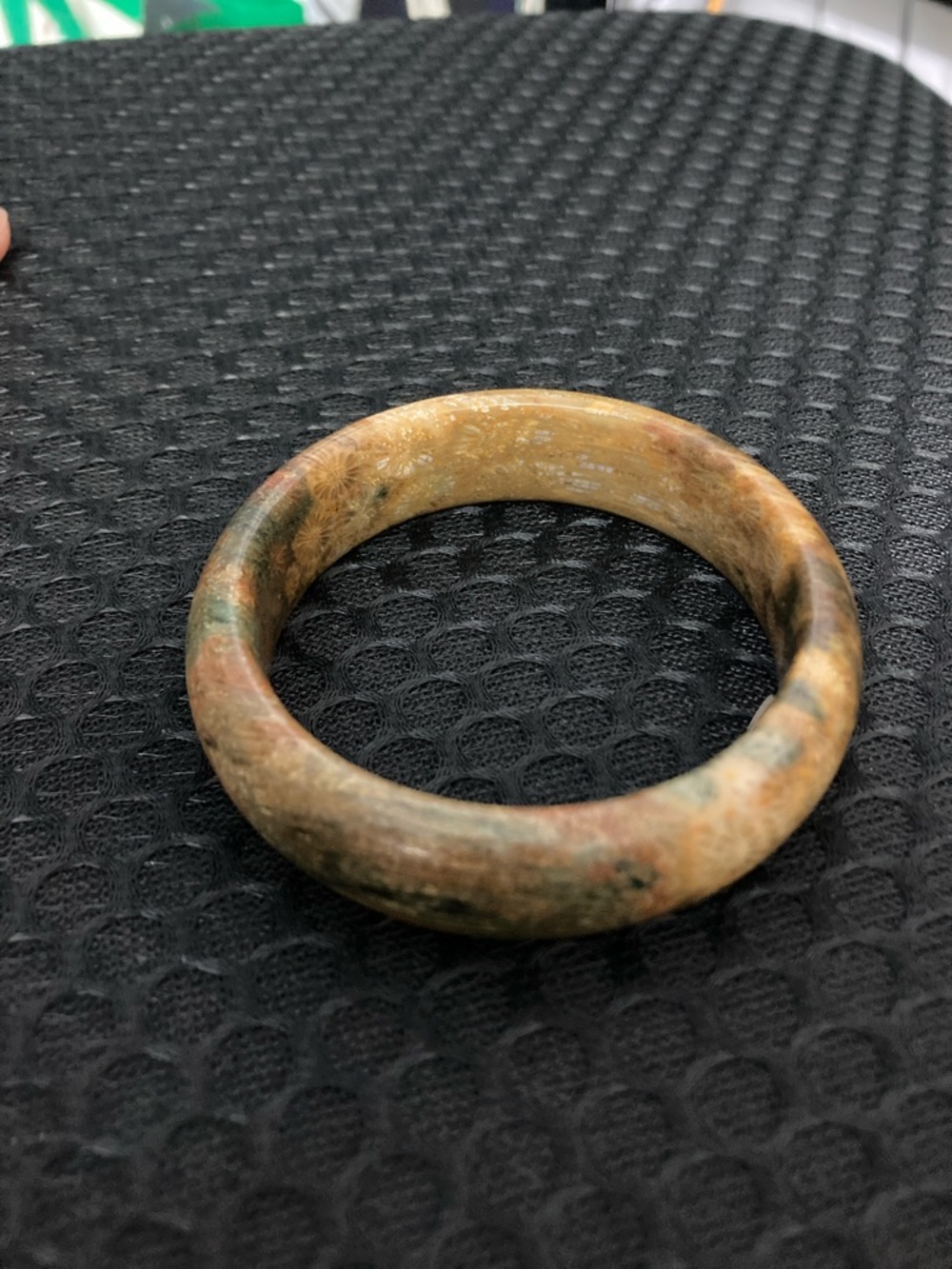 Handcrafted Multicolor Stone Bangle Bracelet - Natural Earth Tones